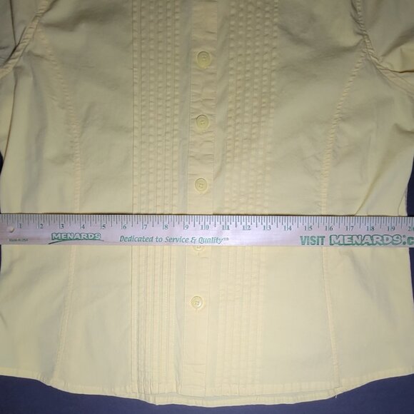 Koret Womens Yellow Long Sleeve Button Up Cotton Blouse Size 14 - Picture 9 of 13